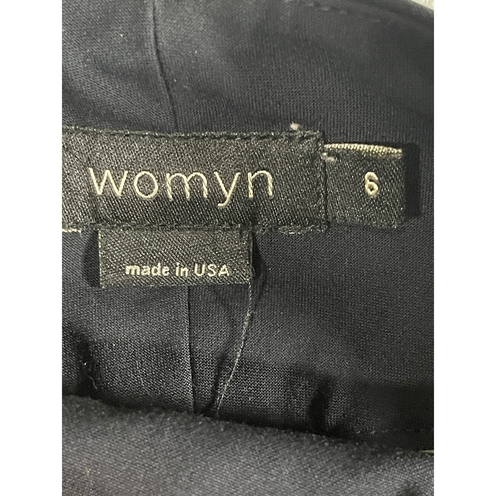 Womyn Black Dress Pants Women Size 6 Straight Leg Flat Front Trousers USA Made - Picture 5 of 11